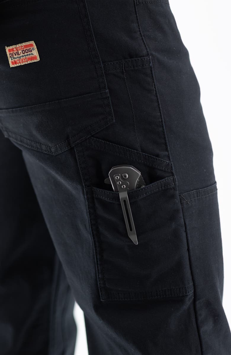 Devil-Dog Dungarees Stretch Twill Carpenter Pants, Alternate, color, Black