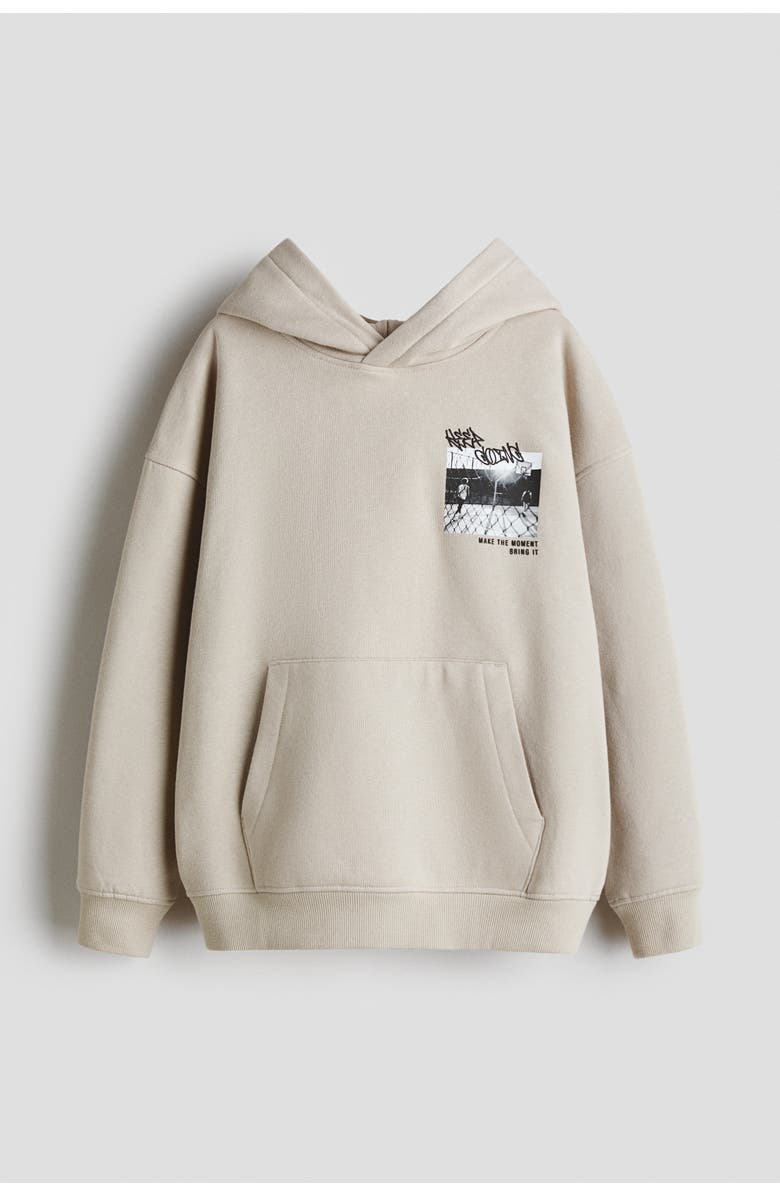 H&M Hoodie, Main, color, Light Beige/Non Stop