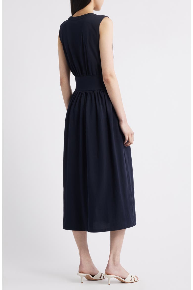 The Banded Organic Cotton Jersey Dress, Alternate, color, NAVY