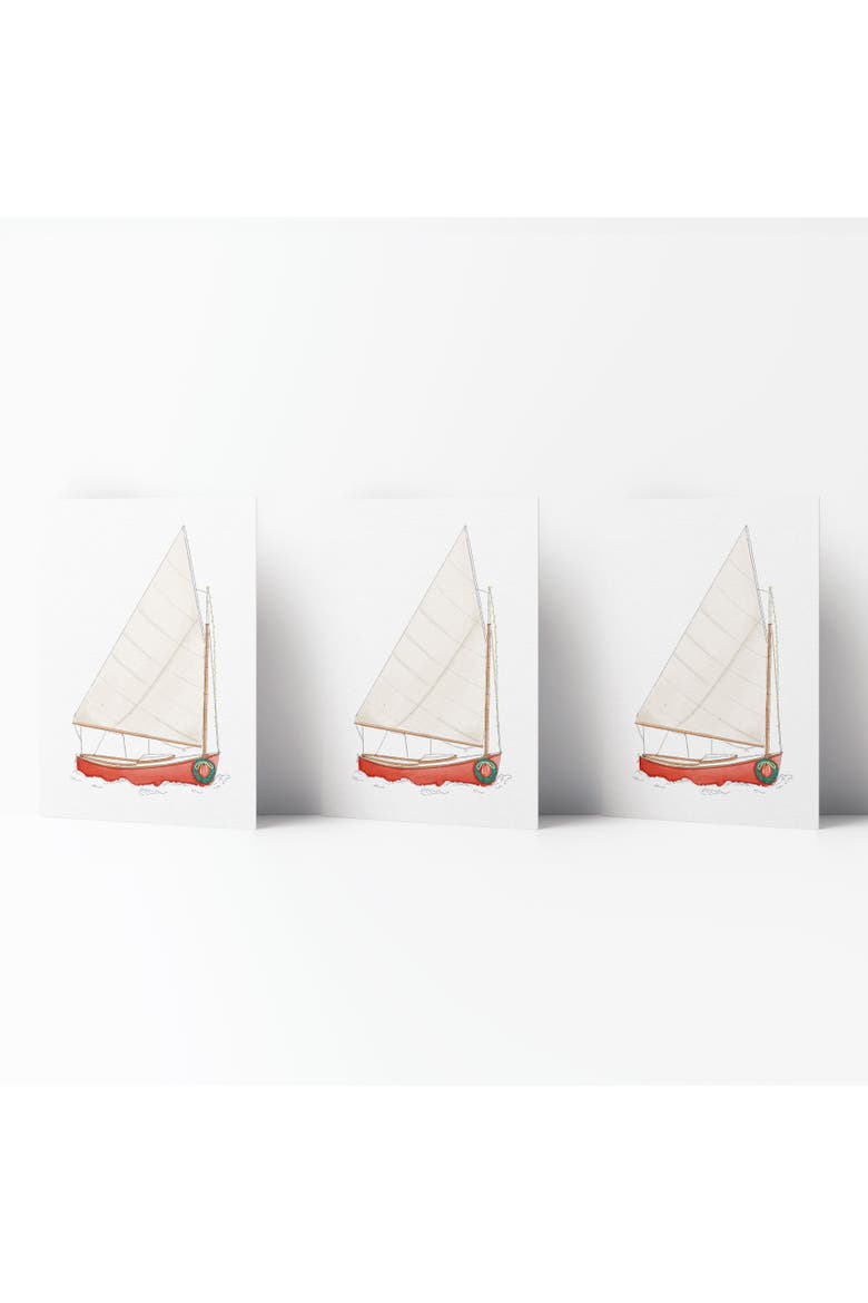 Holiday Winter Greeting Cards "Holiday Sailboat", Main, color, Multi-Pack