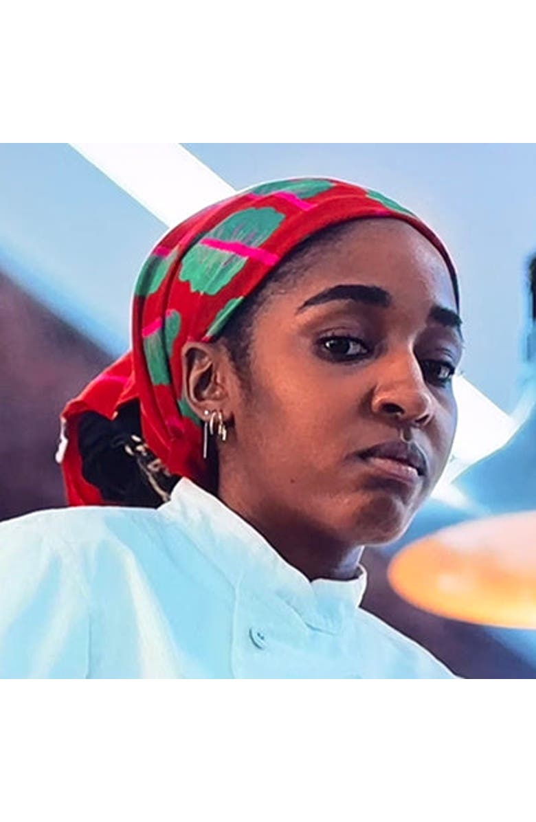 Centinelle Glowing Chard Cotton Silk Bandana, Alternate, color, Red