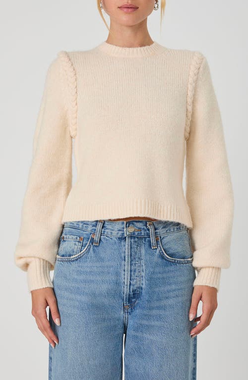 French Connection Braided Trim Sweater in Porcelain Cream 