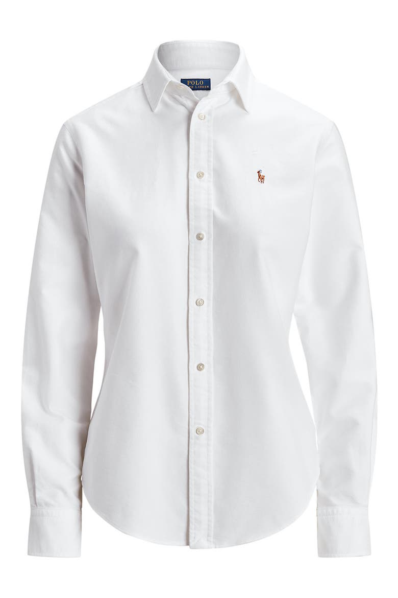 Oxford Cotton Button-Up Shirt, Alternate, color, BSR WHITE