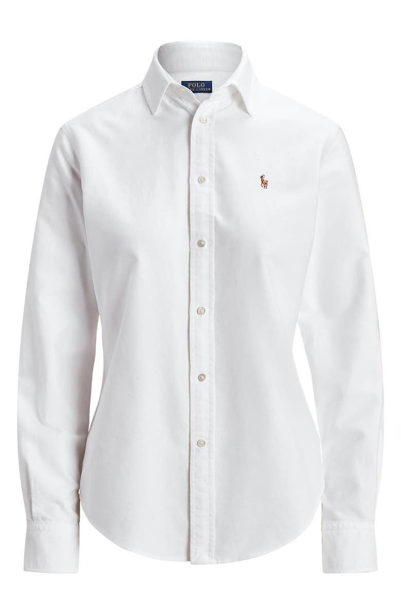 Polo Ralph Lauren Oxford Cotton Button-Up Shirt, Alternate, color, Bsr White