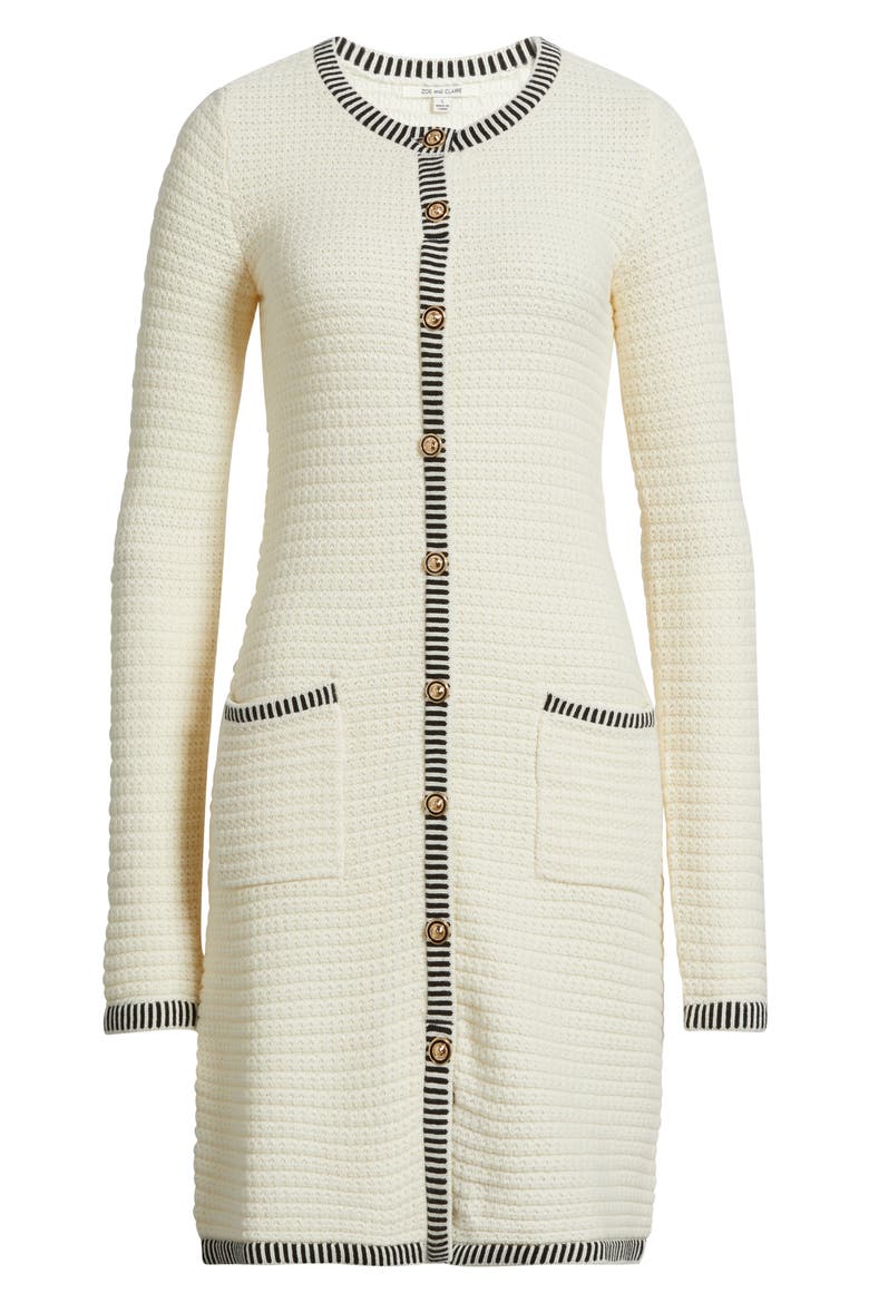 Long Sleeve Structured Midi Sweater Dress, Alternate, color, IVORY