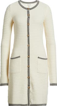 ZOE AND CLAIRE Long Sleeve Structured Midi Sweater Dress