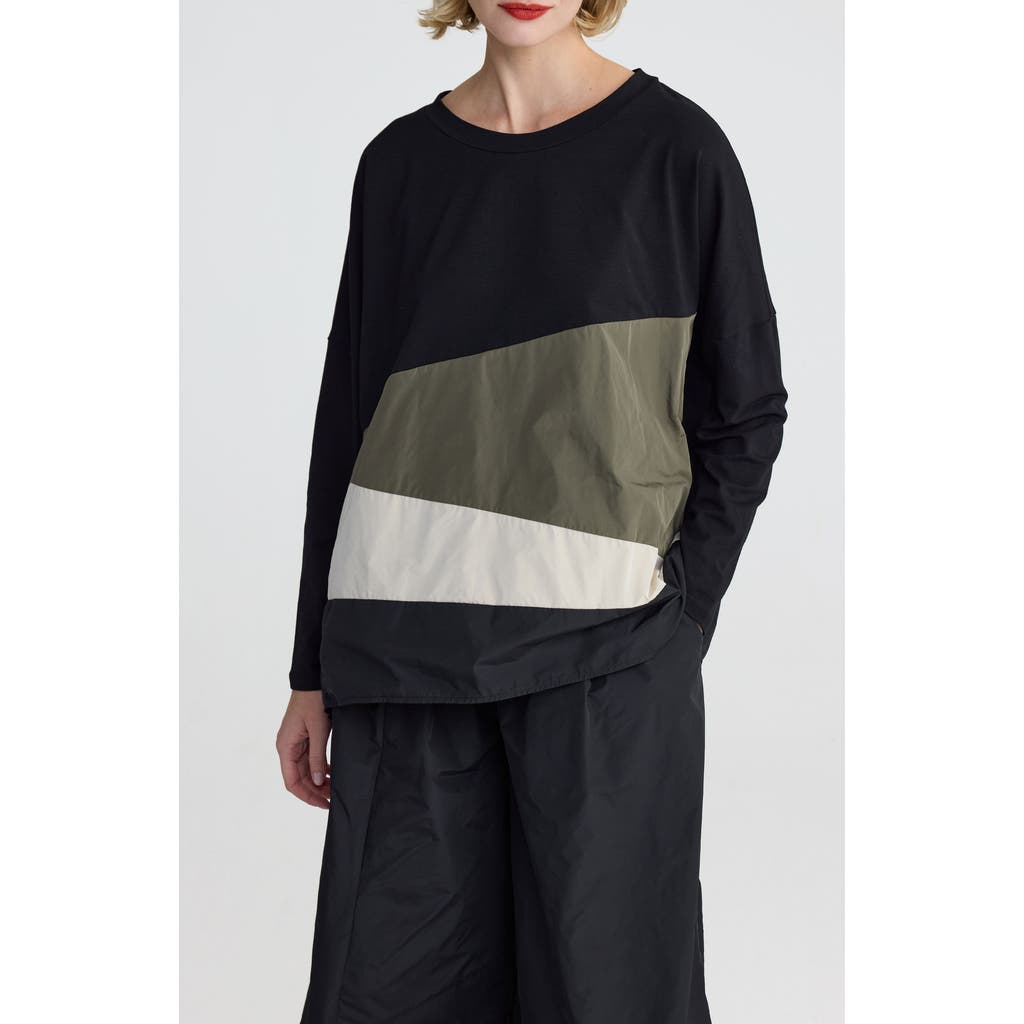 Luukaa Raine Colorblock Blouse In Black