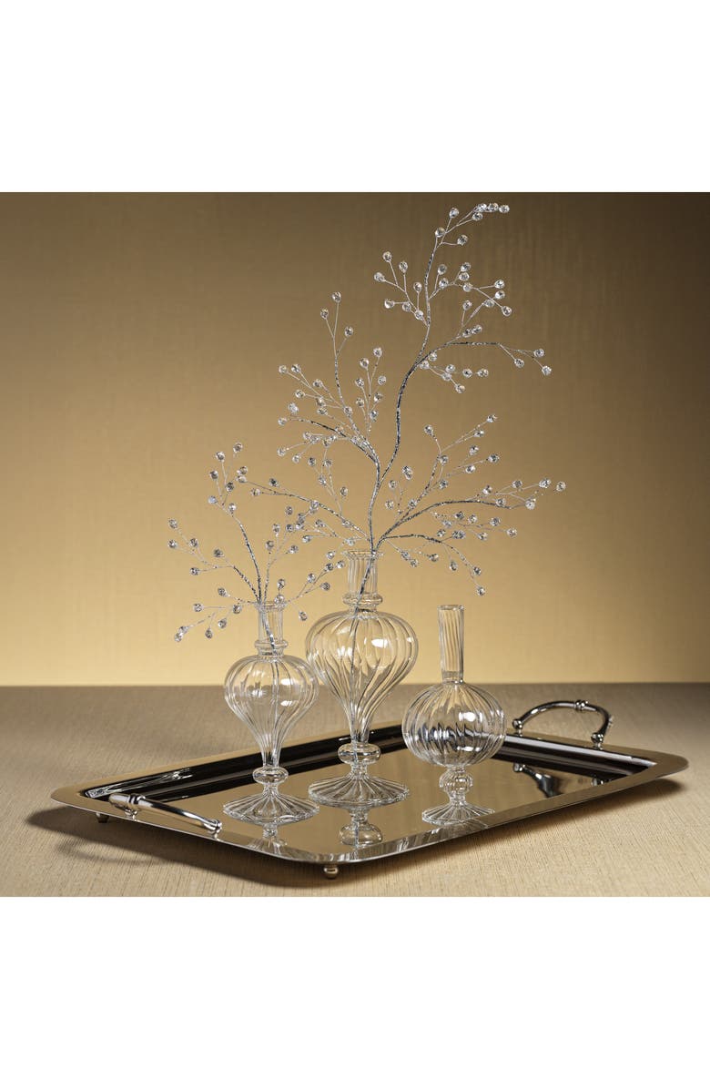 Zodax Vellum Set of 2 Spiral Decorative Glass Vases, Alternate, color, Clear