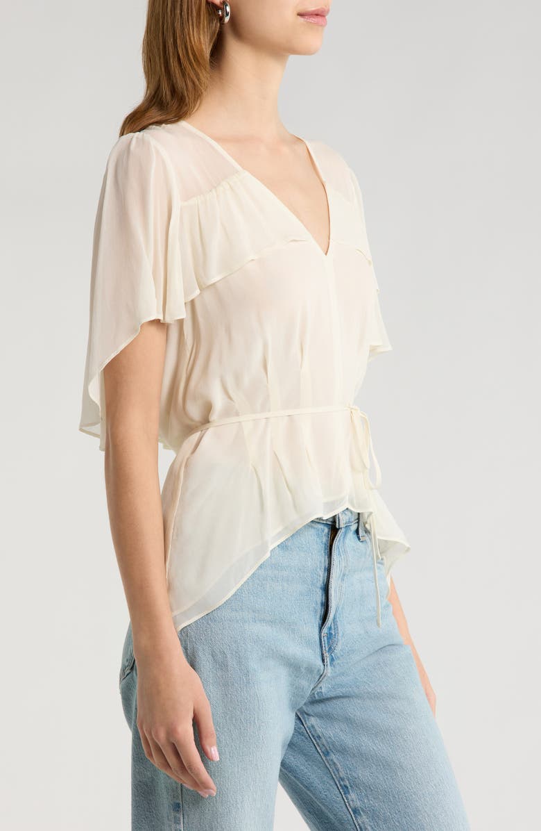 PAIGE Willa Cape Shoulders Top, Alternate, color, Antique White