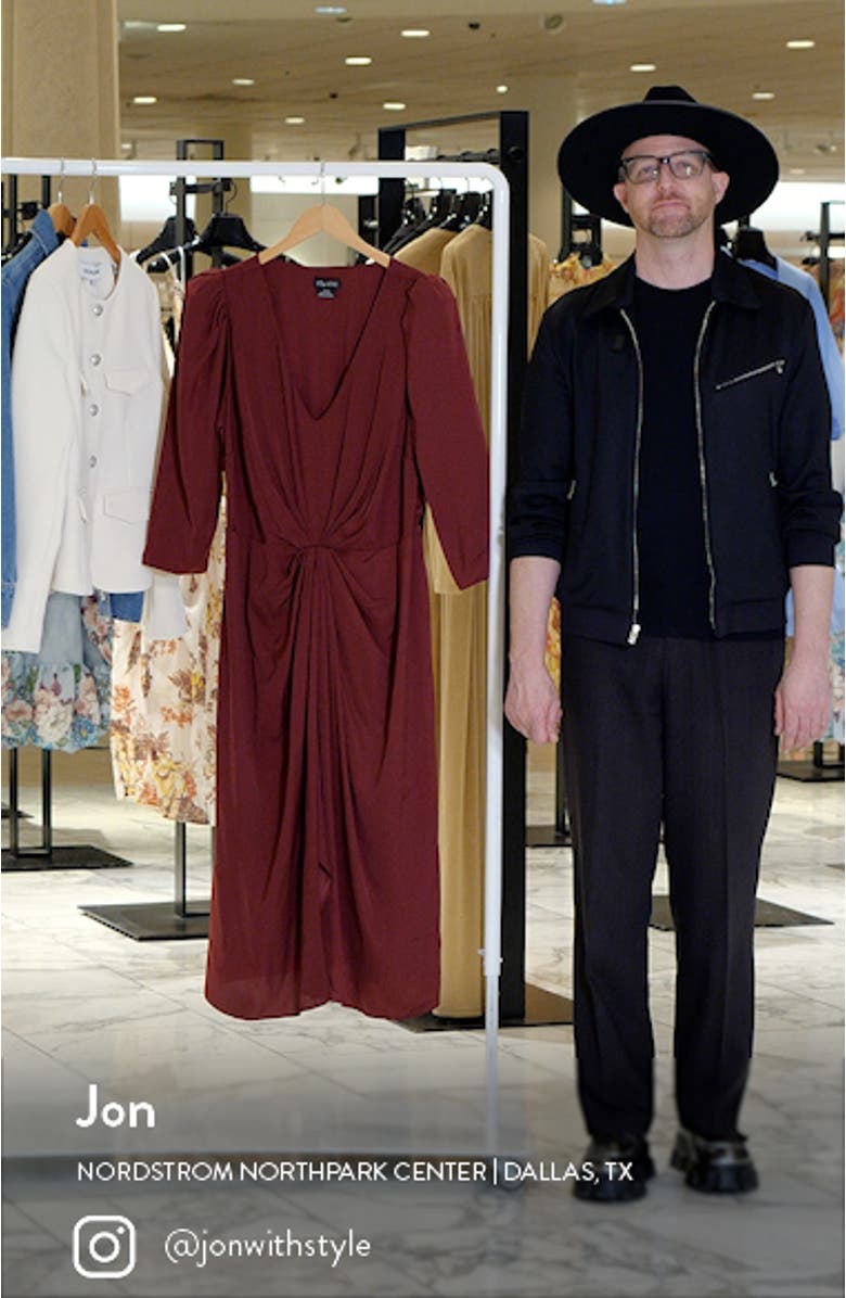 Aubree Gathered Front Midi Dress, sales video thumbnail