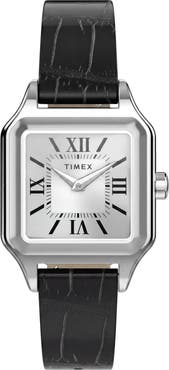 Timex® Addison Leather Strap Watch
