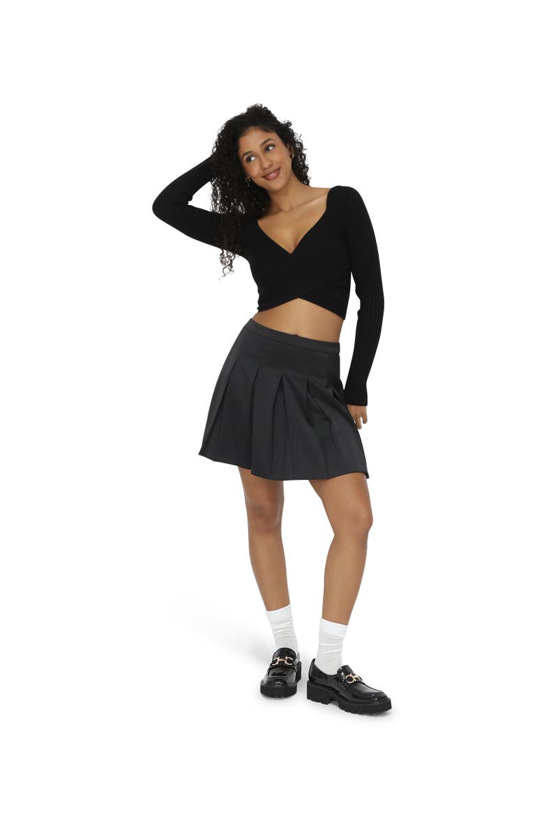 Palm Breeze Tennis Skort, Alternate, color, Black
