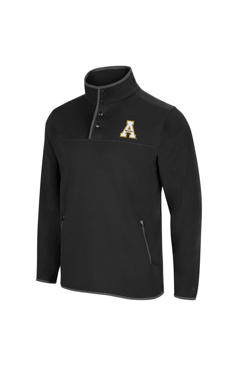 COLOSSEUM Men's Colosseum Black Appalachian State Mountaineers Rebound Snap Pullover Jacket, Alternate, color, 