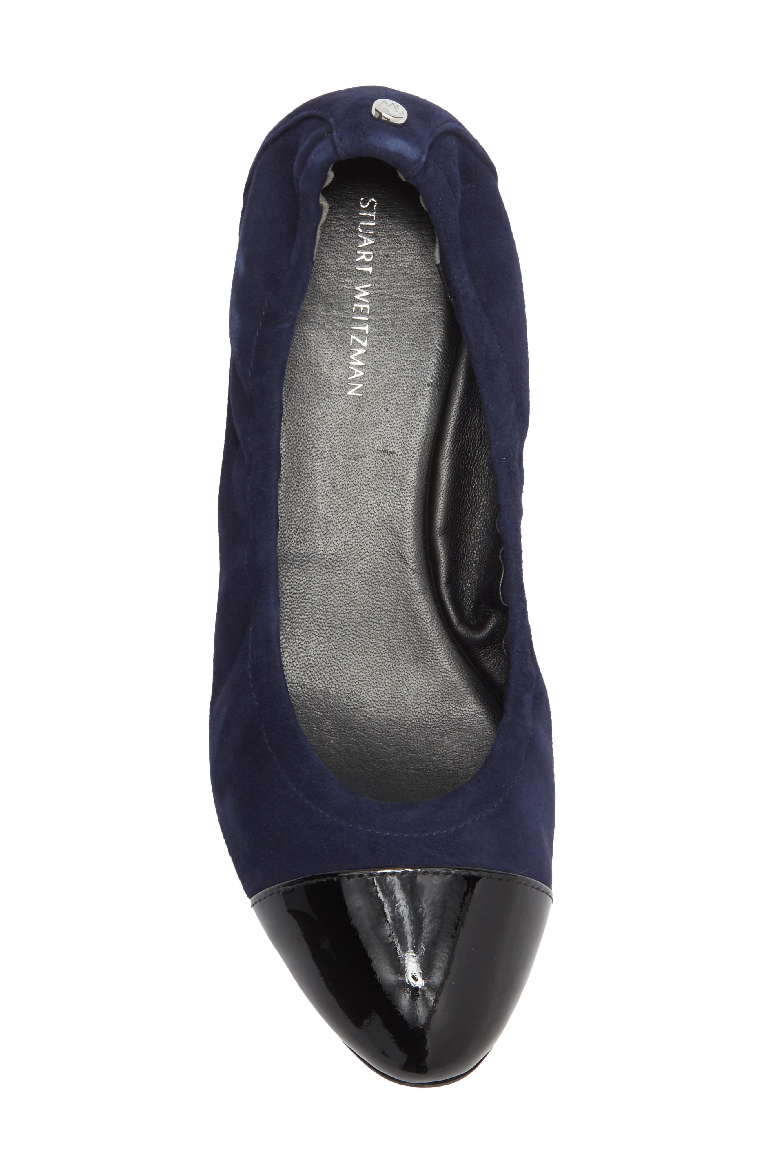 Stuart Weitzman Gabby Ballet Flat, Alternate, color, Nice Blue/ Black