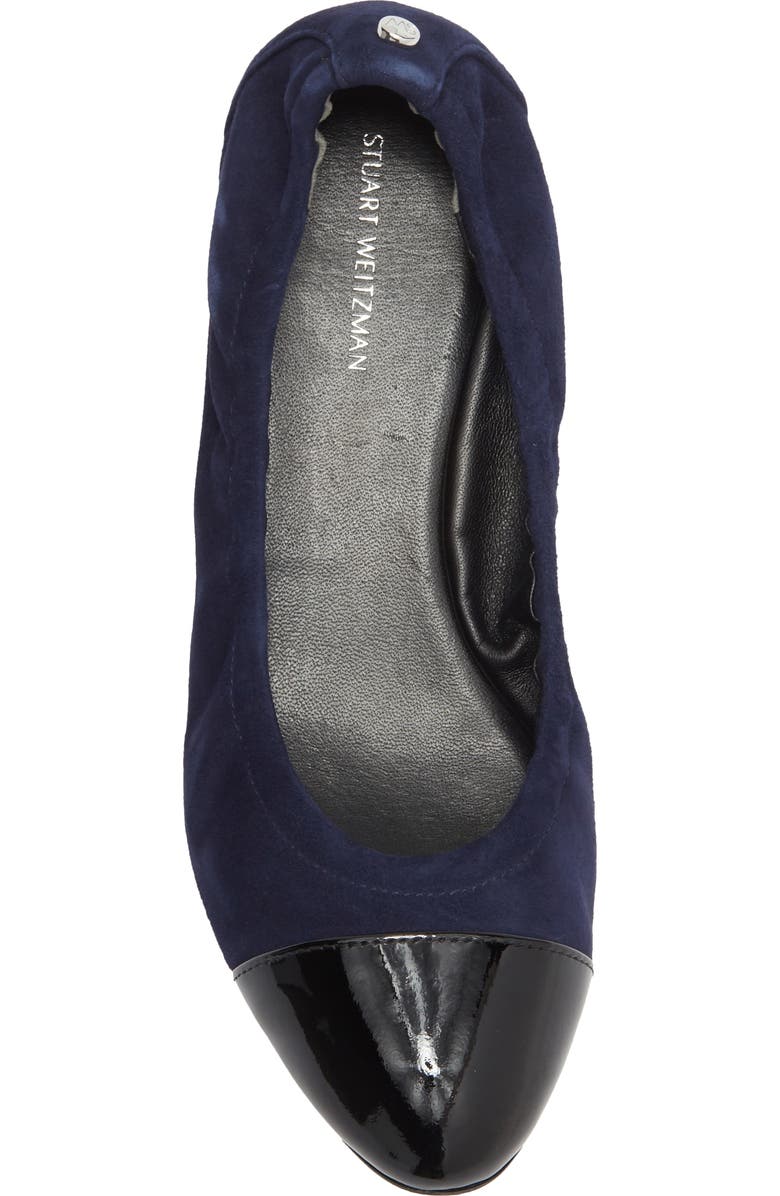 Stuart Weitzman Gabby Ballet Flat, Alternate, color, Nice Blue/ Black