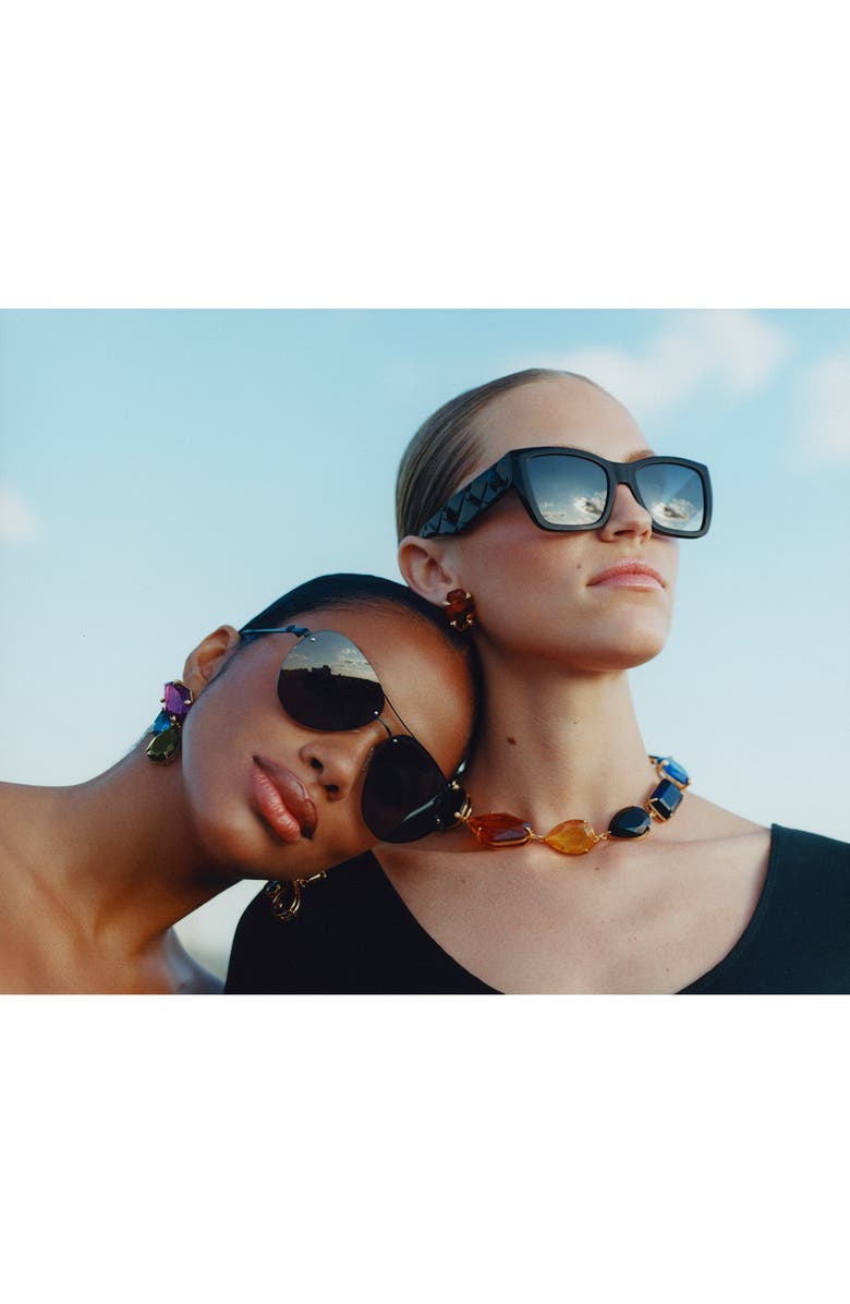 Kurt Geiger London 60mm Aviator Sunglasses, Alternate, color, Black/ Gray Gradient