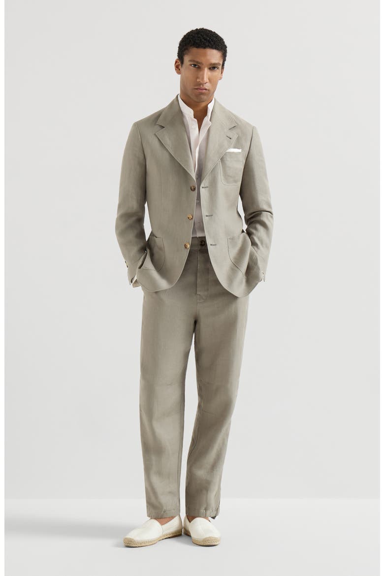 Linen shirt with Mandarin collar, Alternate, color, Panama