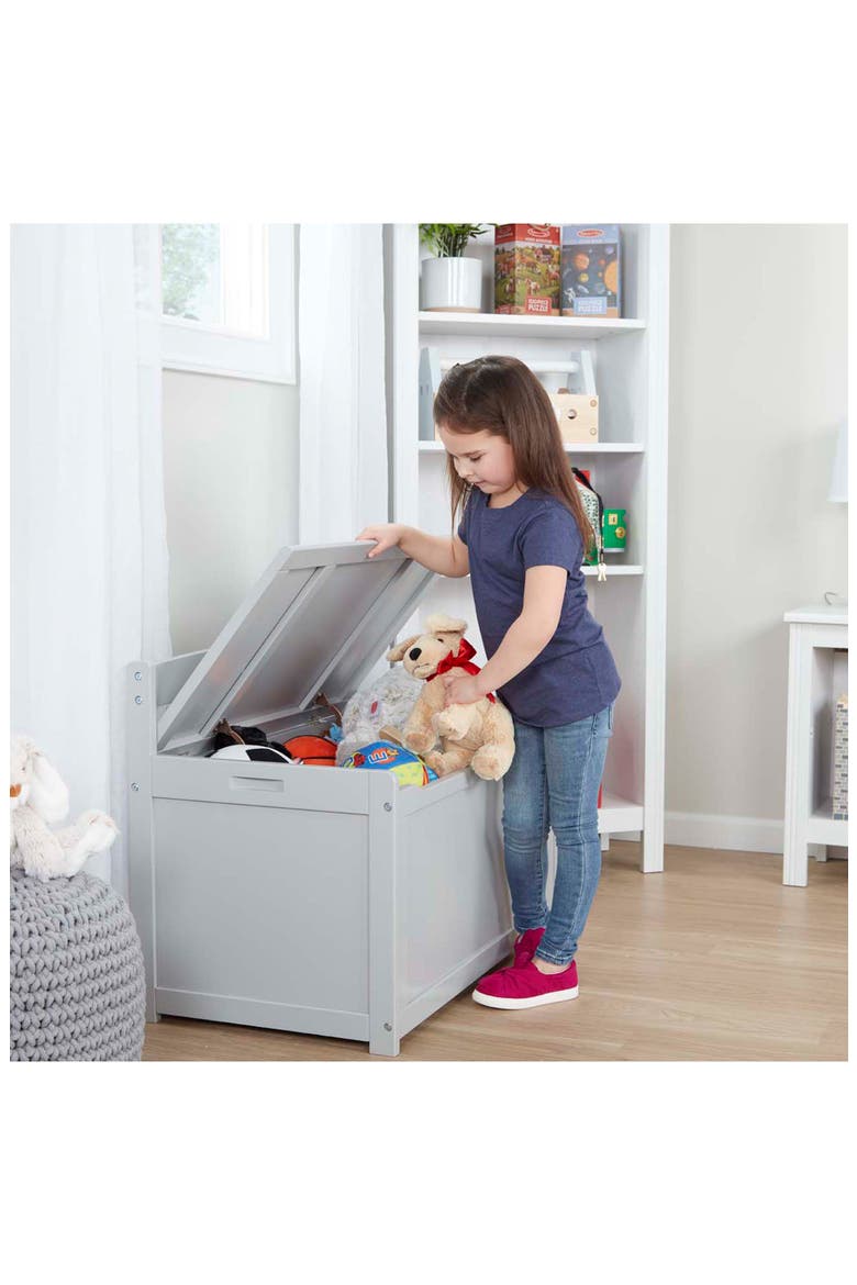 Wooden Toy Chest, Alternate, color, GREY