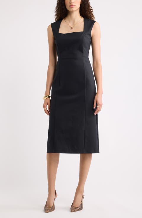 Square Neck Midi Dress