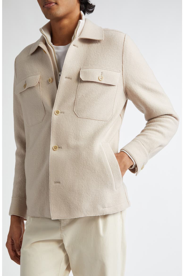 Boiled Wool Overshirt, Alternate, color, SAND