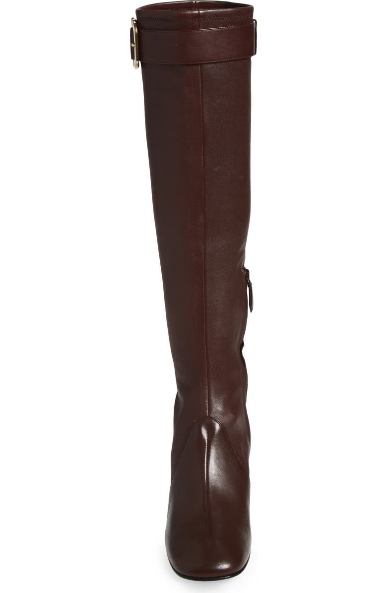 Miu Miu Buckle Strap Knee High Boot, Alternate, color, Moro