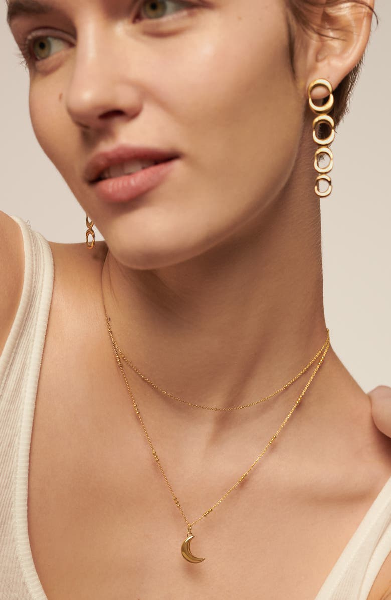 Monica Vinader Crescent Moon Pendant Necklace, Alternate, color, 18Ct Gold Vermeil