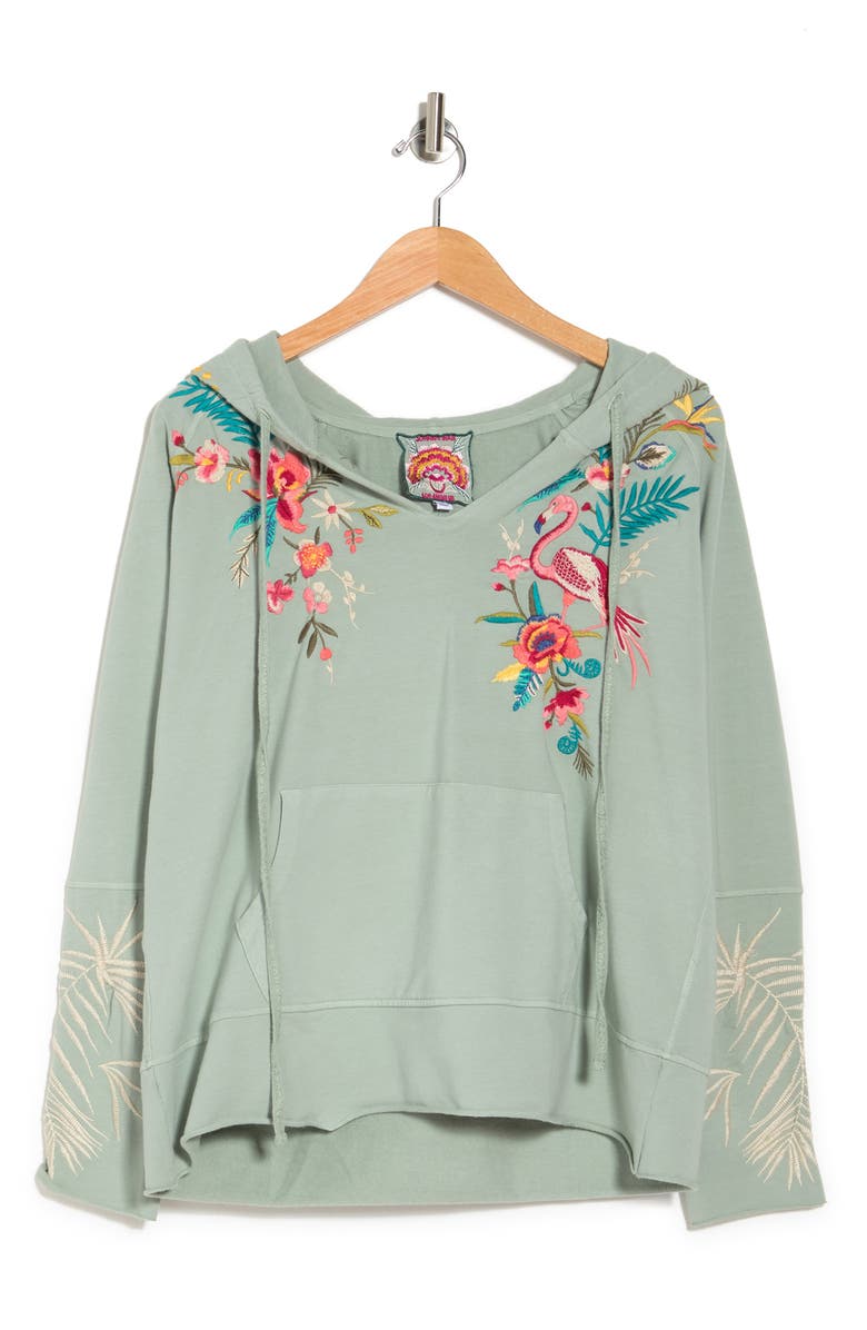 Johnny Was Nohea French Terry Embroidered Hoodie, Alternate, color,