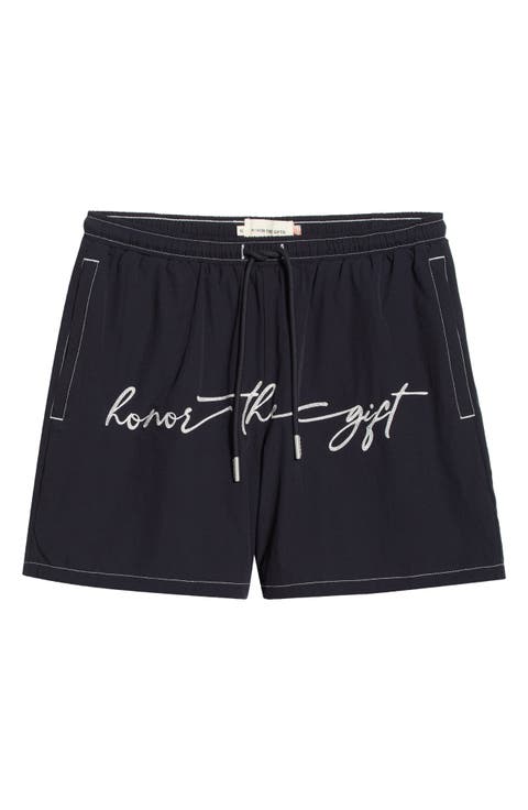 Hybrid Cursive 5-Inch Swim Trunks