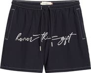 HONOR THE GIFT Hybrid Cursive 5-Inch Swim Trunks