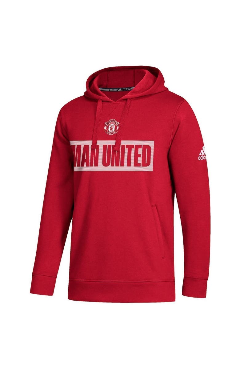 adidas Men's adidas Red Manchester United Box Pullover Hoodie, Alternate, color, 