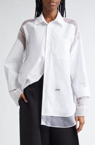 Jean Paul Gaultier The Petit Grand Mixed Media Button-Up Shirt