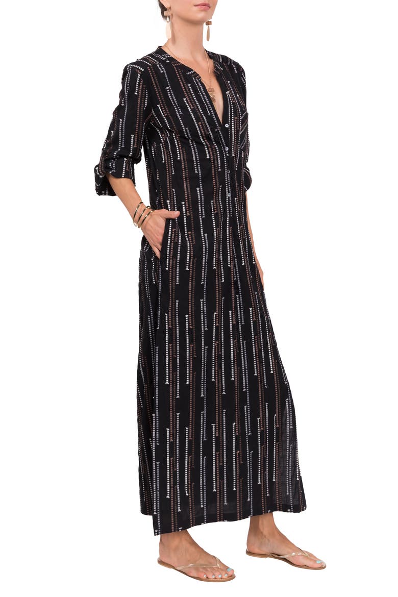 Tracey Ivory Coast Caftan, Main, color, BLACK