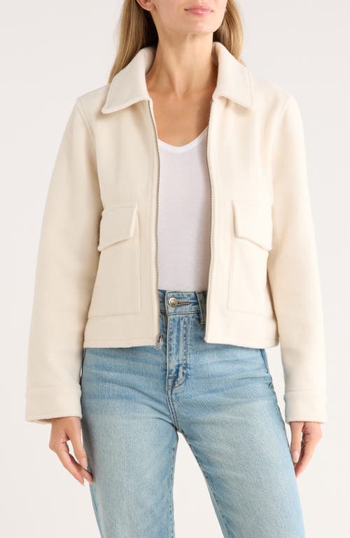Lucky Brand Missy Zip Up Crop Jacket In Neutral