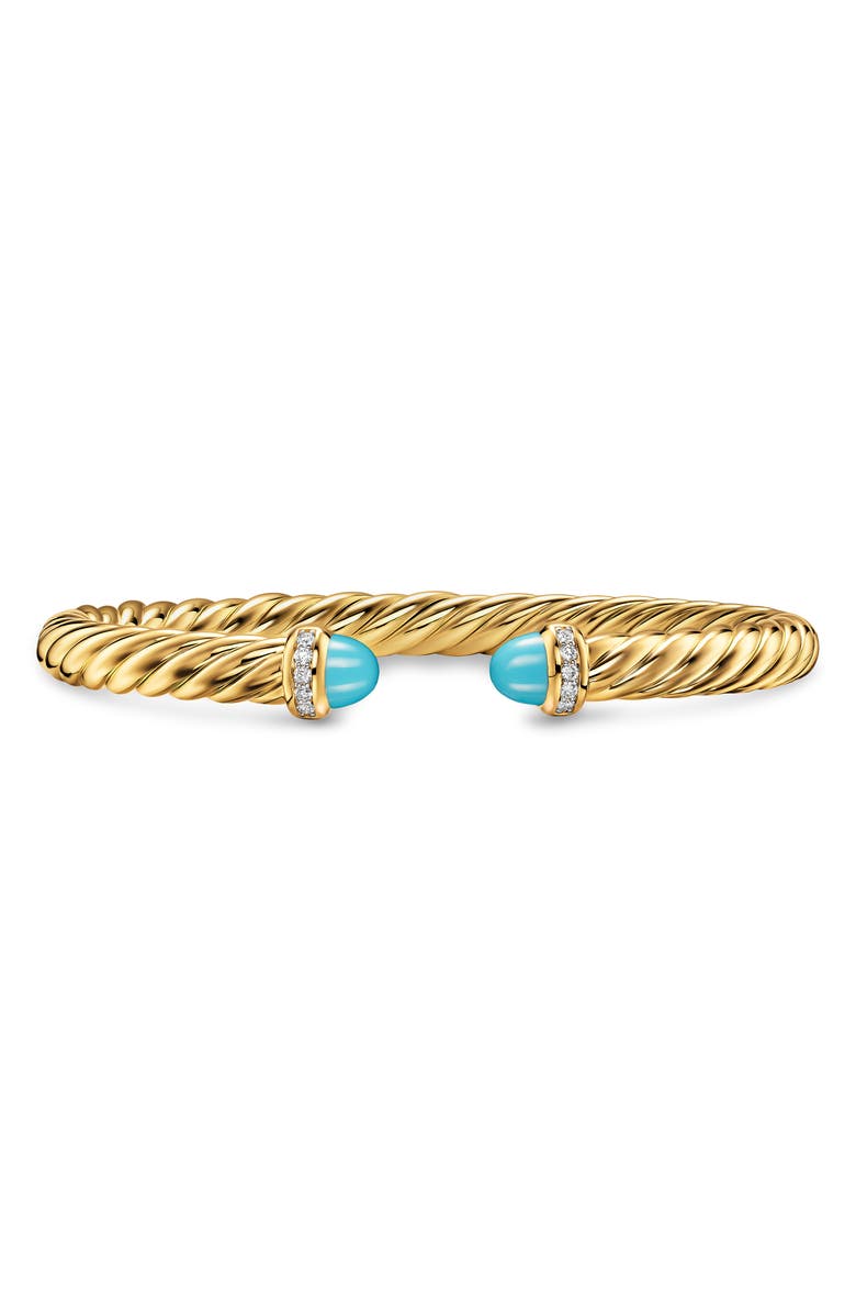 David Yurman Cablespira<sup>®</sup> Flex Bracelet, 6mm, Main, color, Turquoise