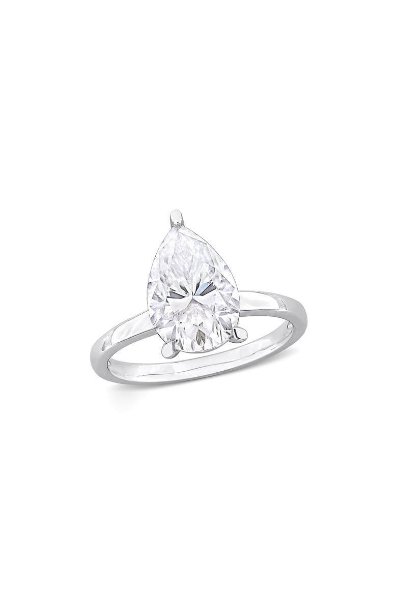 Pear Cut Moissanite Ring, Main, color, WHITE SILVER