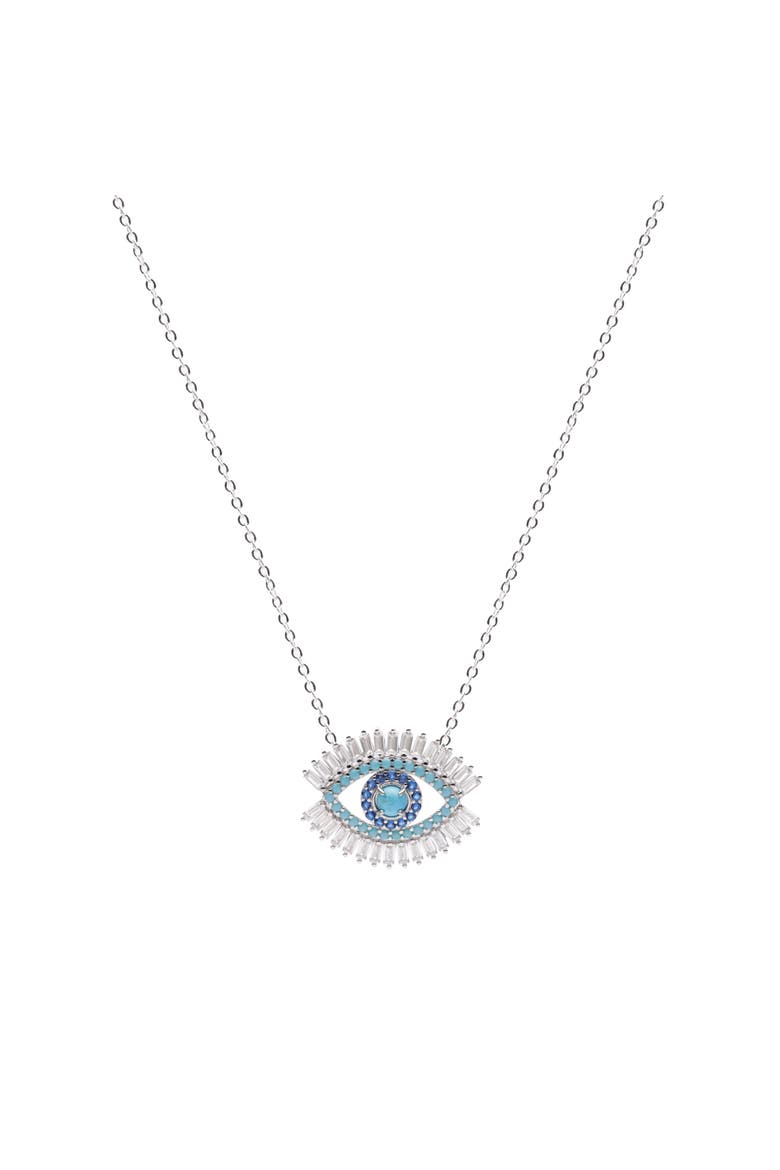 Evil Eye Protection Necklace, Main, color, White