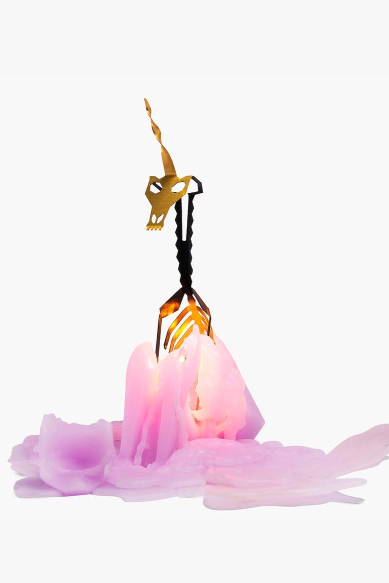 PyroPet Einar Unicorn Candle, Alternate, color, Lilac (unscented)