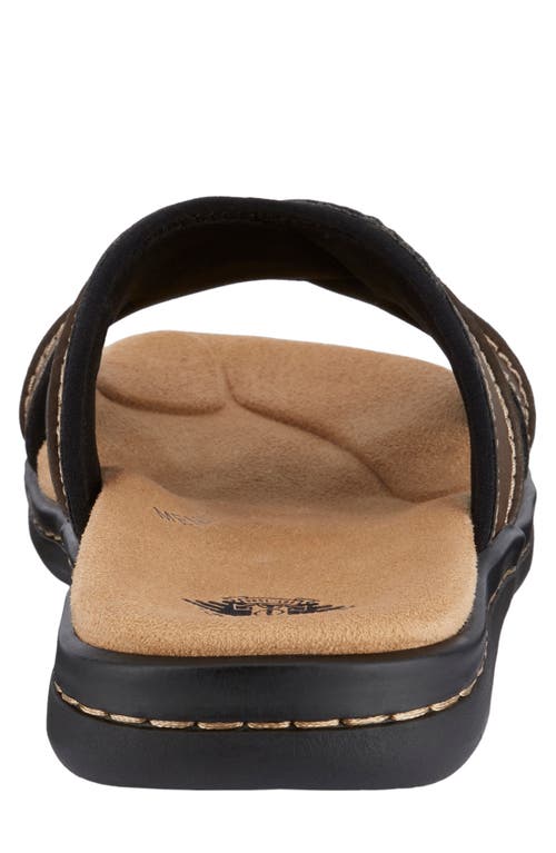 Dockers Mens Criss-cross Manmade Slide Sandals In Dark Brown