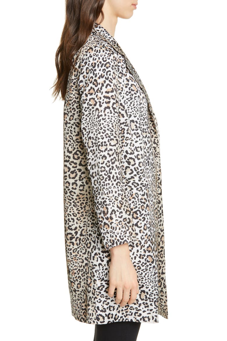 Leopard Print Longline Jacket, Alternate, color, BROWN LEOPARD