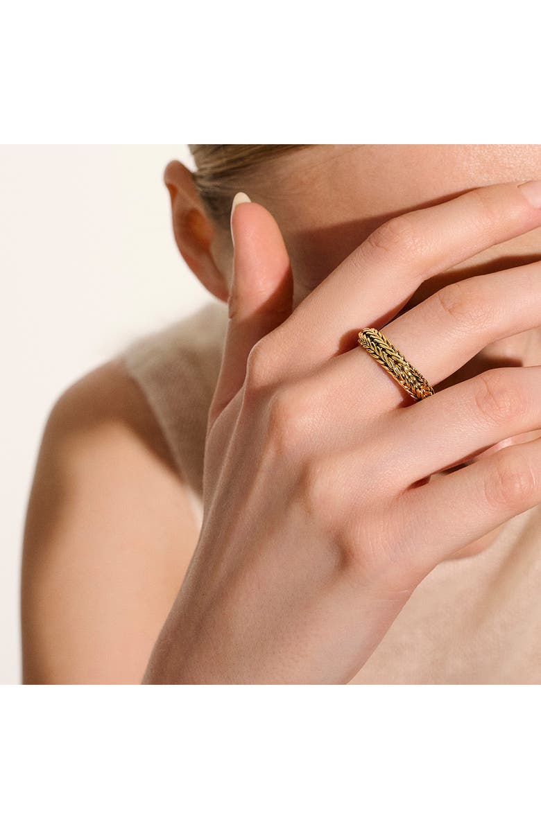 John Hardy Icon Chevron 14K Gold 6mm Band Ring, Size 10, Alternate, color, Gold