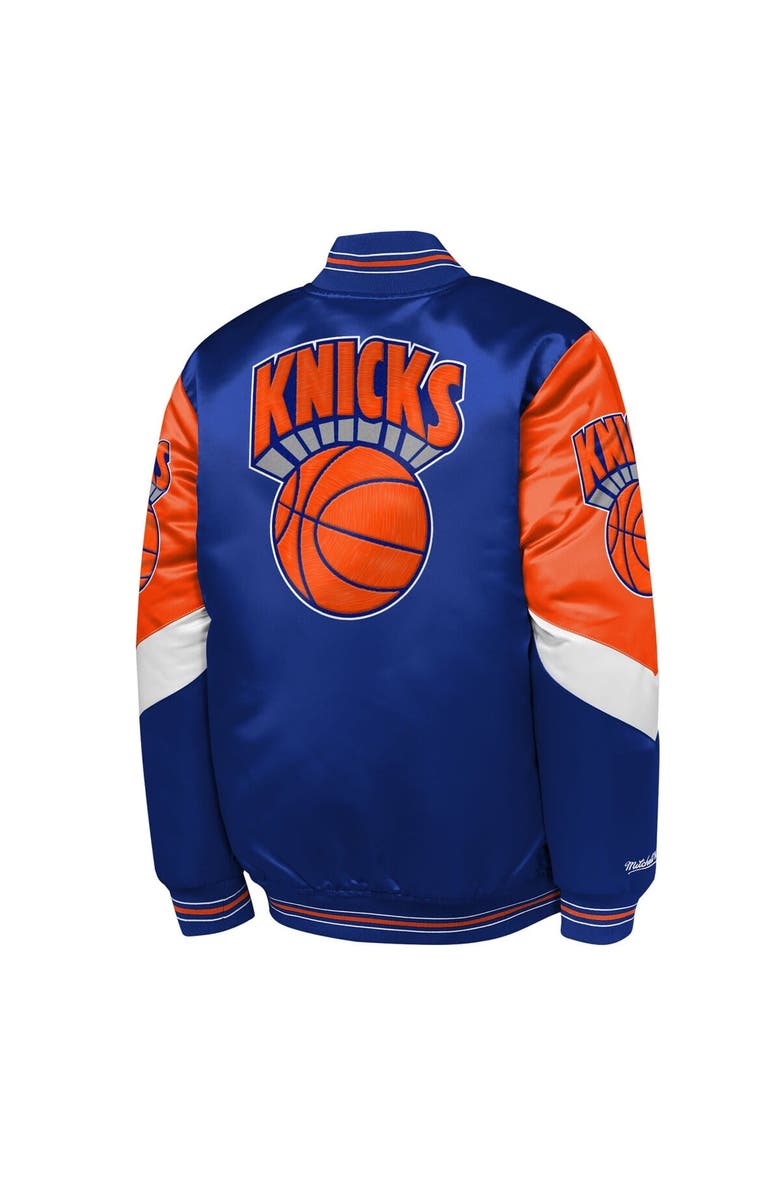 Mitchell & Ness Youth Mitchell & Ness  Royal New York Knicks Throw It Back Heavyweight Full-Zip Satin Jacket, Alternate, color, Royal
