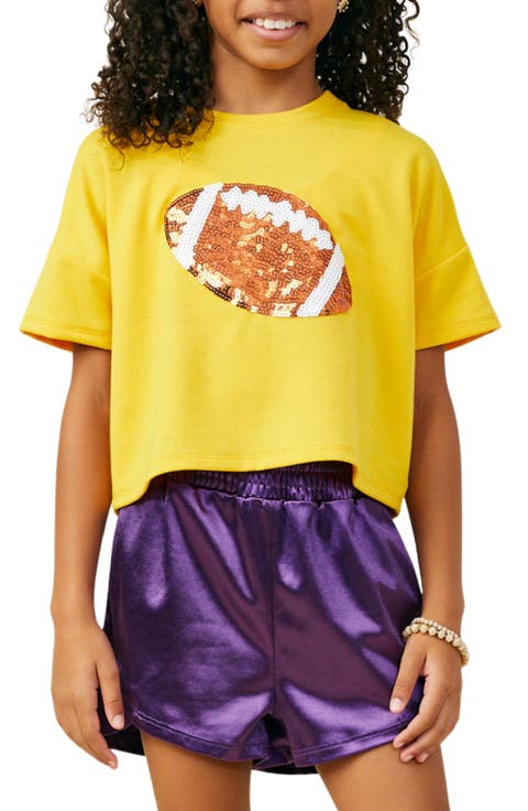 Kids' Gameday Football Sequin Graphic Tee
