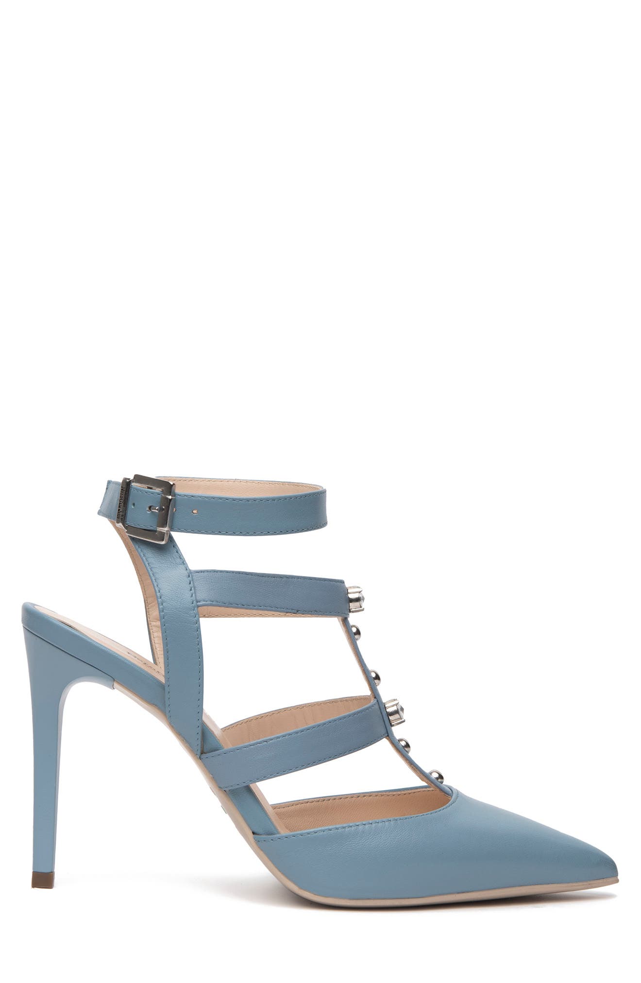 Strappy Pointed Toe Pump, Alternate, color, BLUE