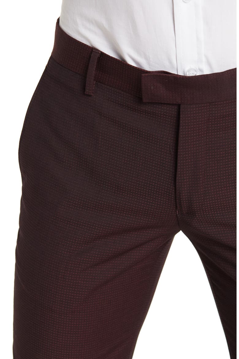 Notch Lapel Slim Fit Suit, Alternate, color, BURGUNDY