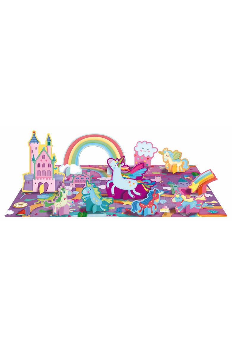 Q Box Unicorns Read Play Learn 40 Piece Puzzle Set, Alternate, color, Multicolored