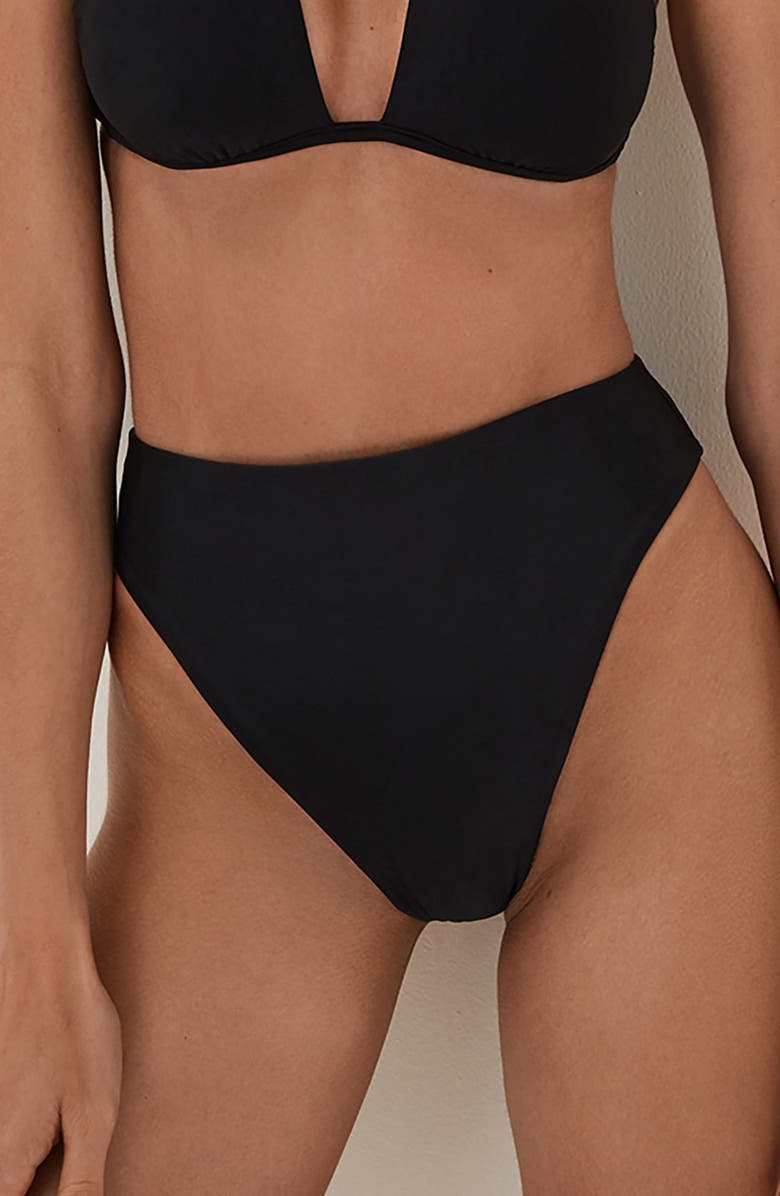 ViX Paula Hermanny Gigi Hot High Waist Bikini Bottoms, Main, color, Black