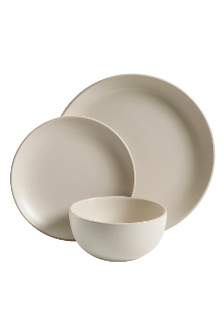 Rockaway 12-Piece Stoneware Dinnerware Set, Alternate, color, Cream