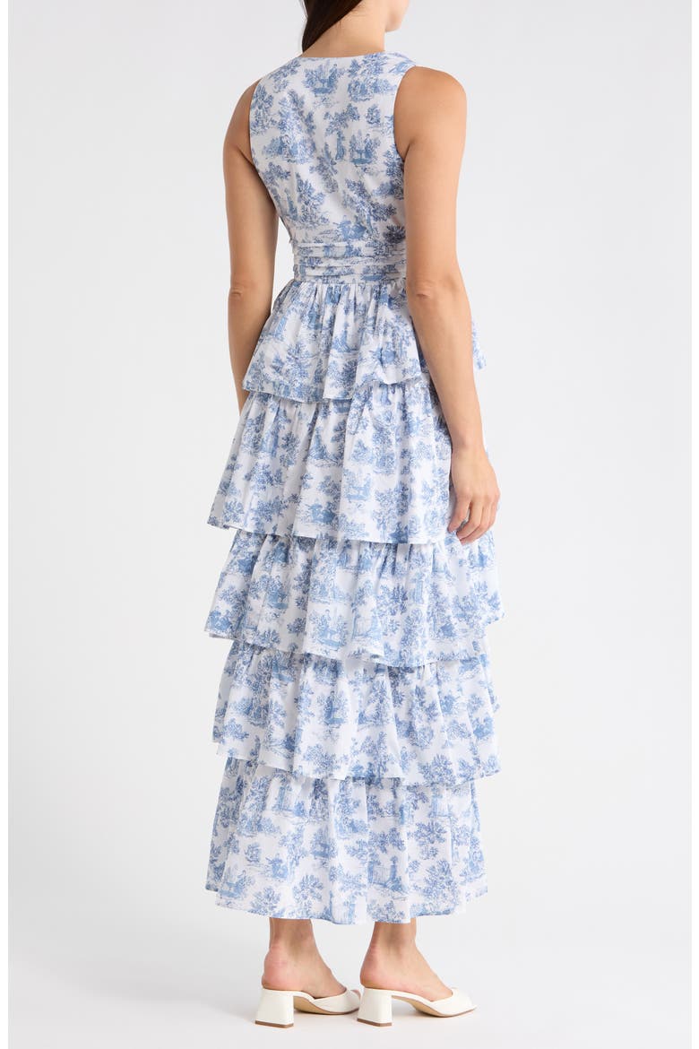 Ruffled Tiered Maxi Dress, Alternate, color, BLUE DENIM