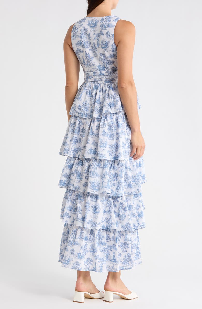 1.STATE Ruffled Tiered Maxi Dress, Alternate, color, Blue Denim