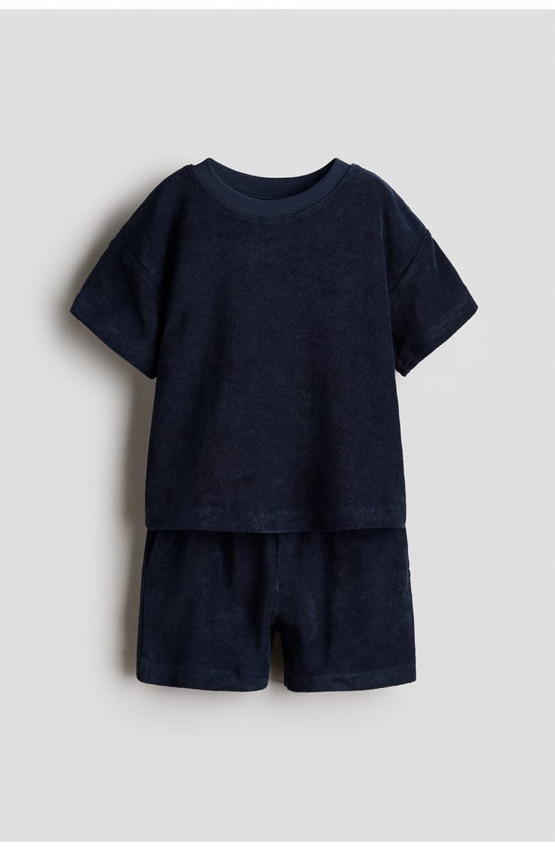 H&M 2-piece terry set, Alternate, color, Navy Blue